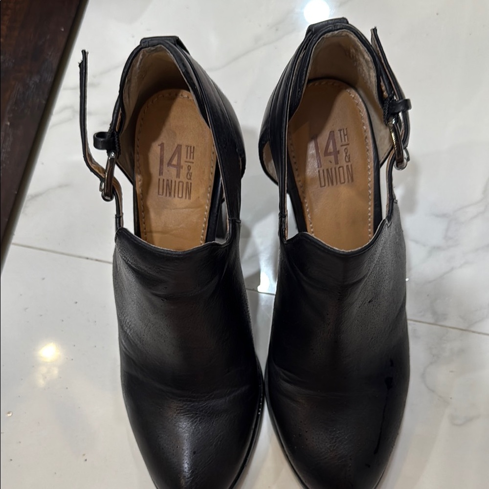 14th & Union Black Ankle Booties with Side Buckle
